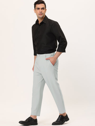 Classic Solid Color Business Cropped Dress Pants