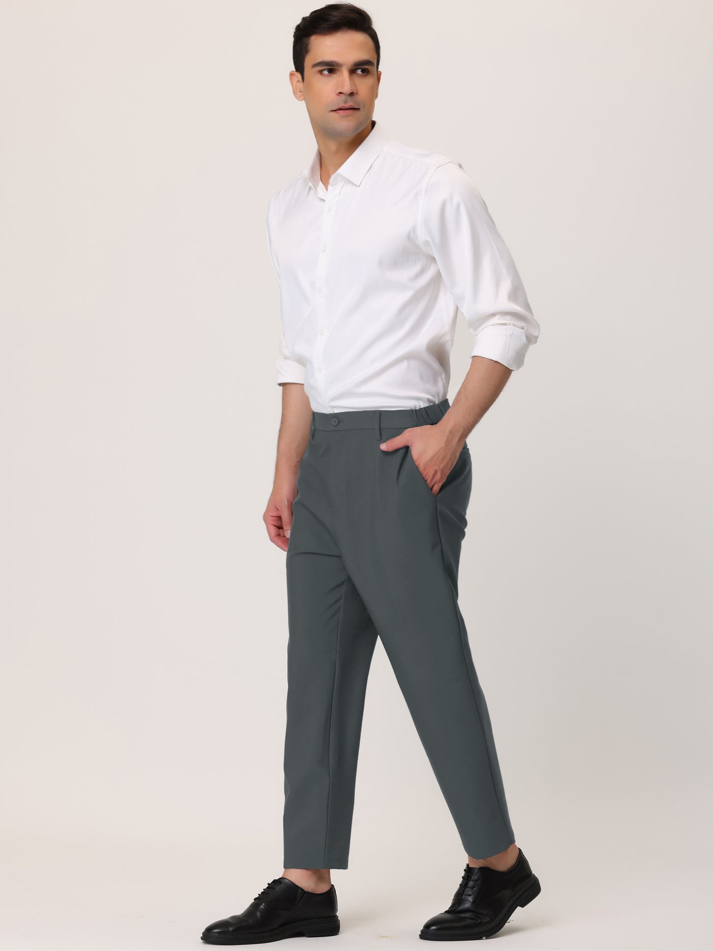 Bublédon Classic Solid Color Business Cropped Dress Pants