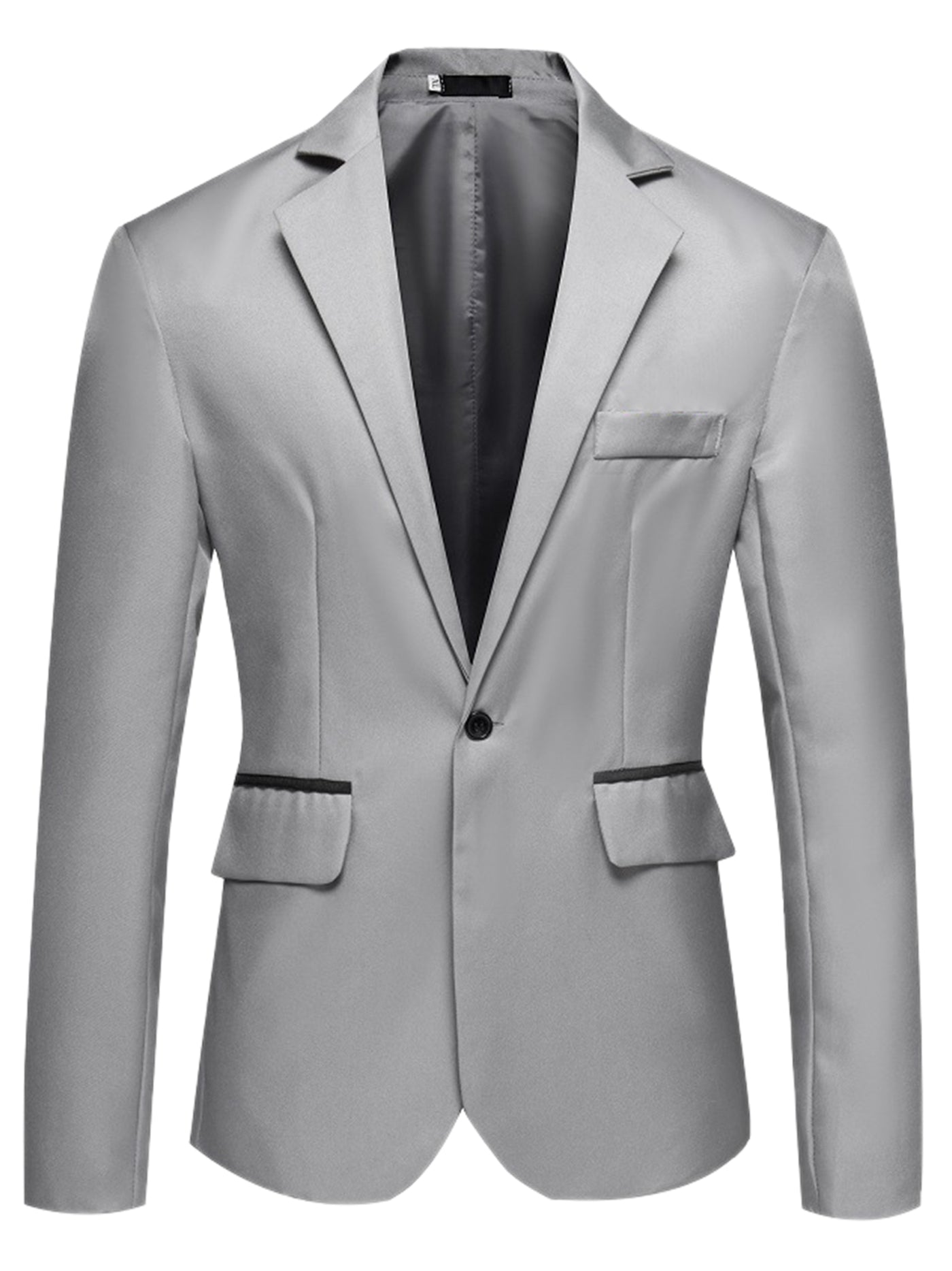 Bublédon Men's Business Blazer Slim Fit One Button Suit Jacket Sports Coat