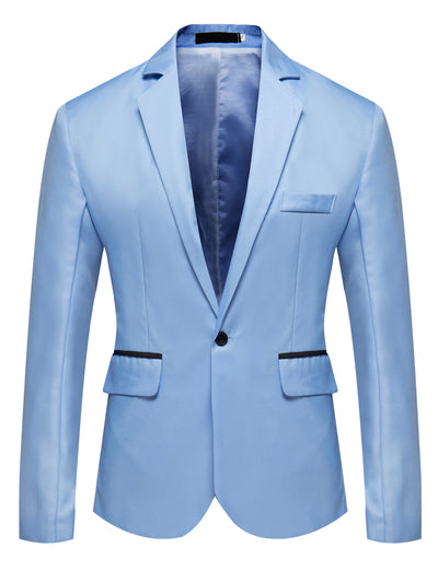 Men's Business Blazer Slim Fit One Button Suit Jacket Sports Coat