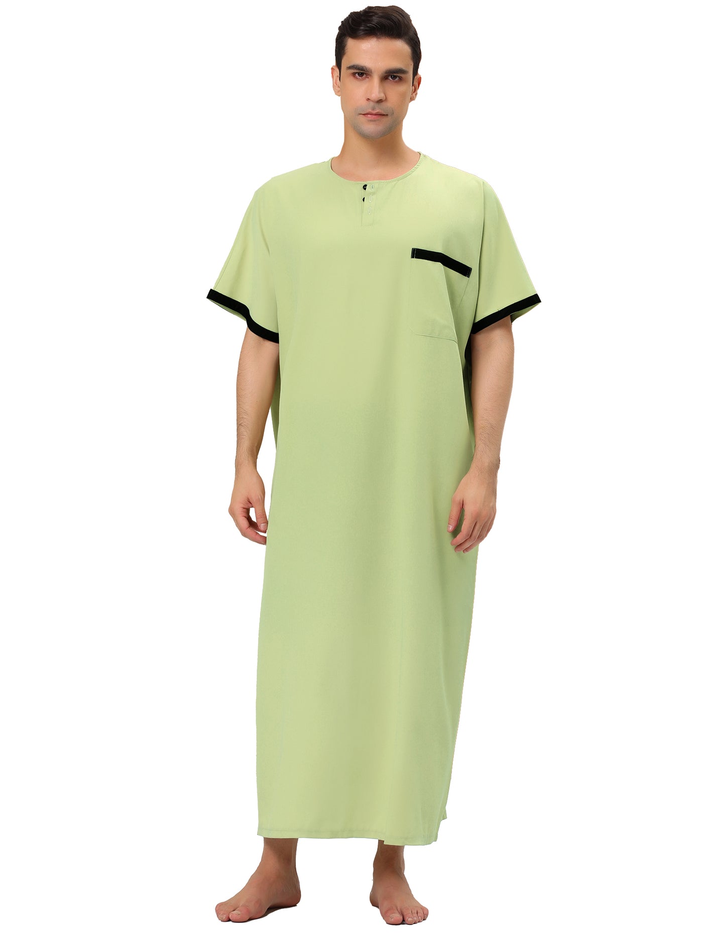 Bublédon Soft Loose Short Sleeve Nightgown Plain Sleep Dress