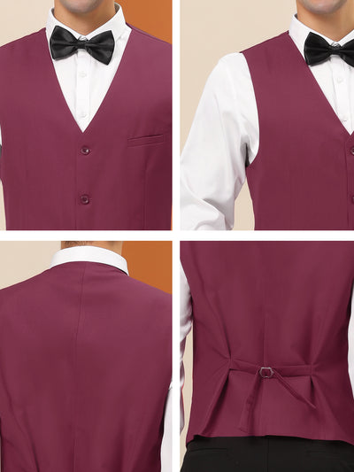Men's Formal Suit Vest Classic Fit Single Breasted Business Prom Waistcoat