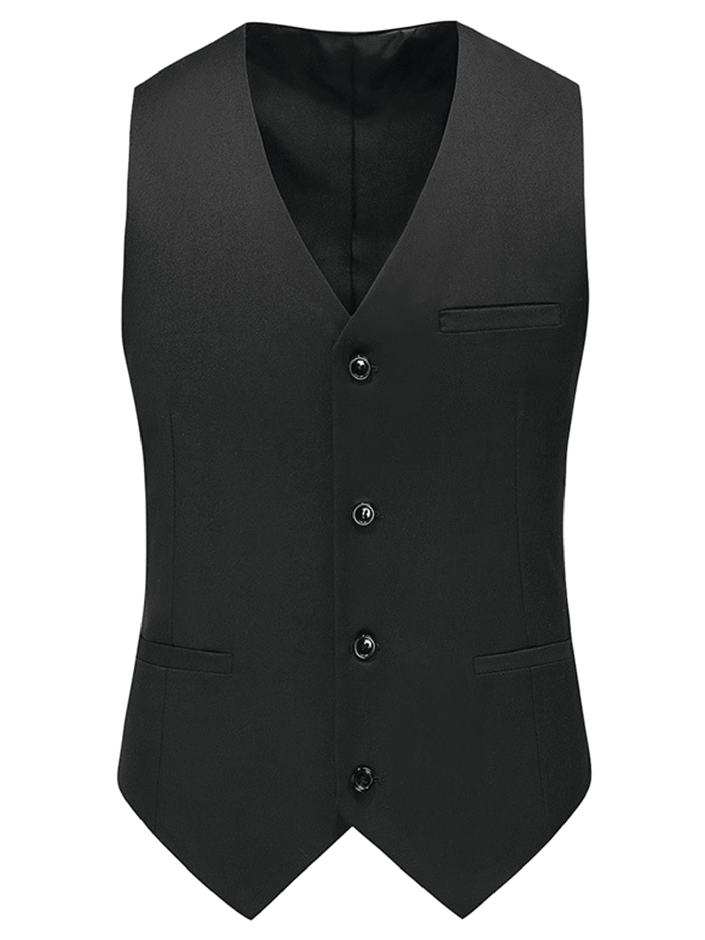 Bublédon Men's Suit Vest Slim Fit Sleeveless Solid Business Formal Dress Waistcoat