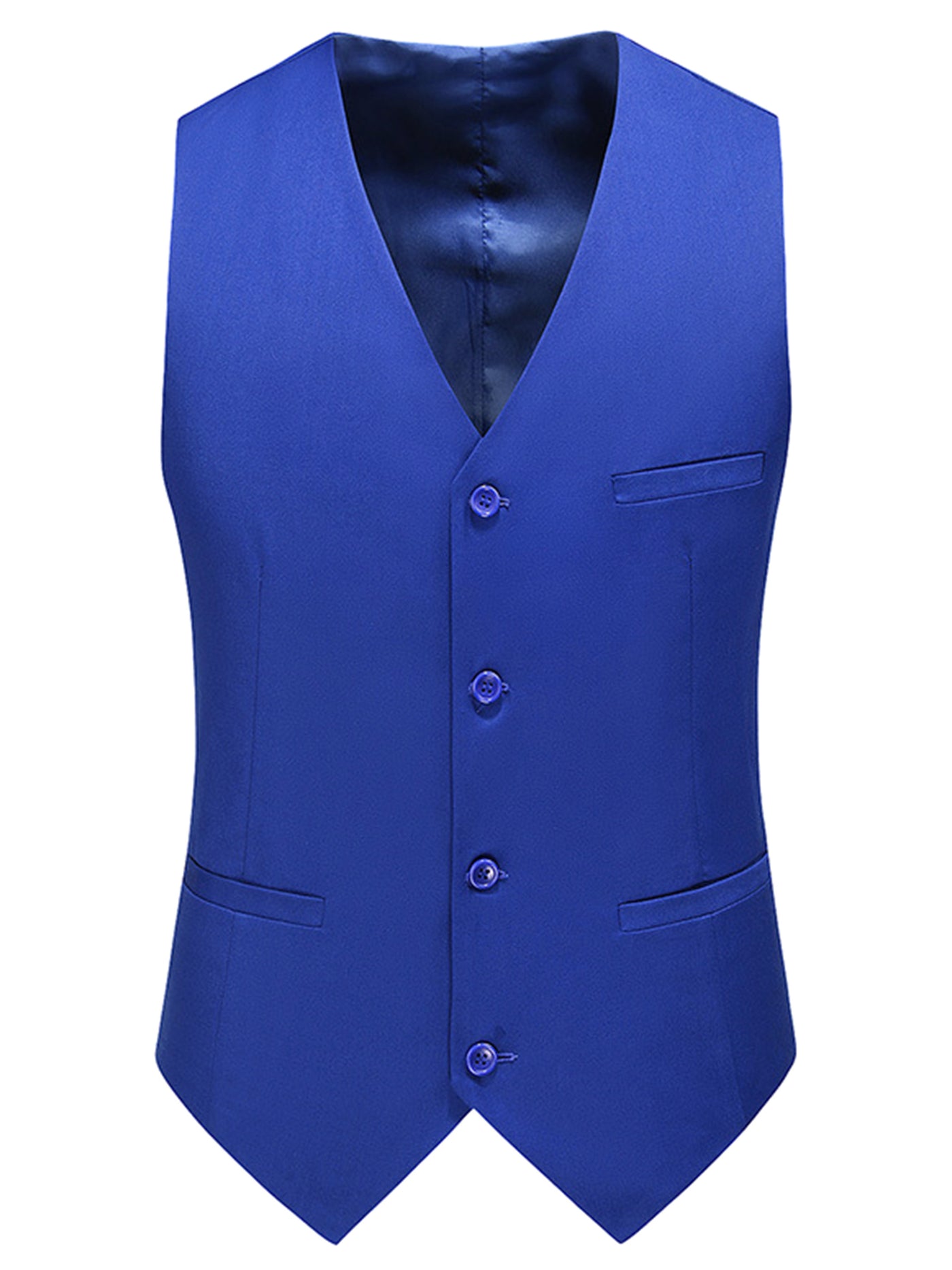 Bublédon Men's Suit Vest Slim Fit Sleeveless Solid Business Formal Dress Waistcoat