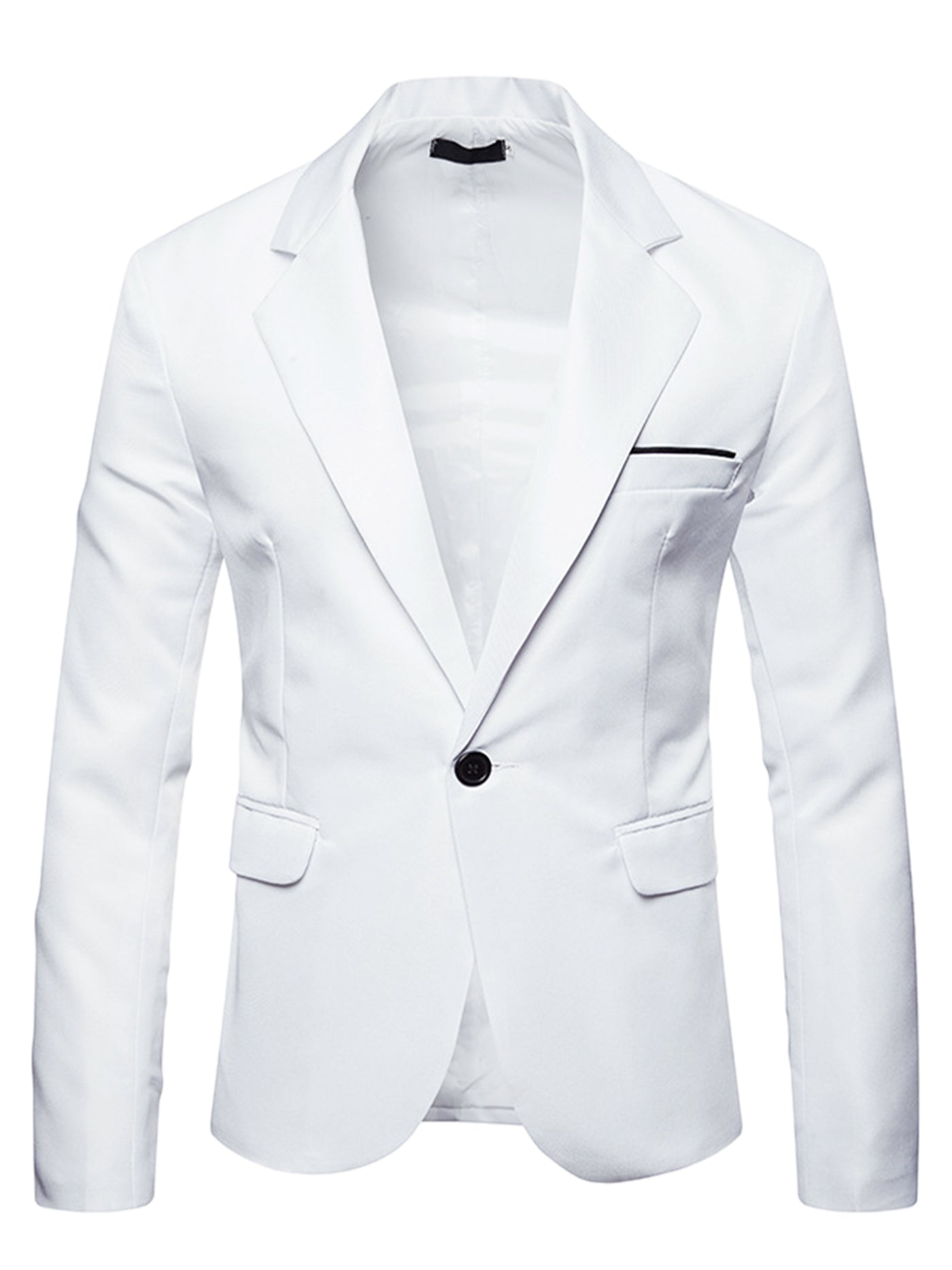 Bublédon Men's Casual Sports Coat Notched Lapel One Button Suit Jacket Blazer