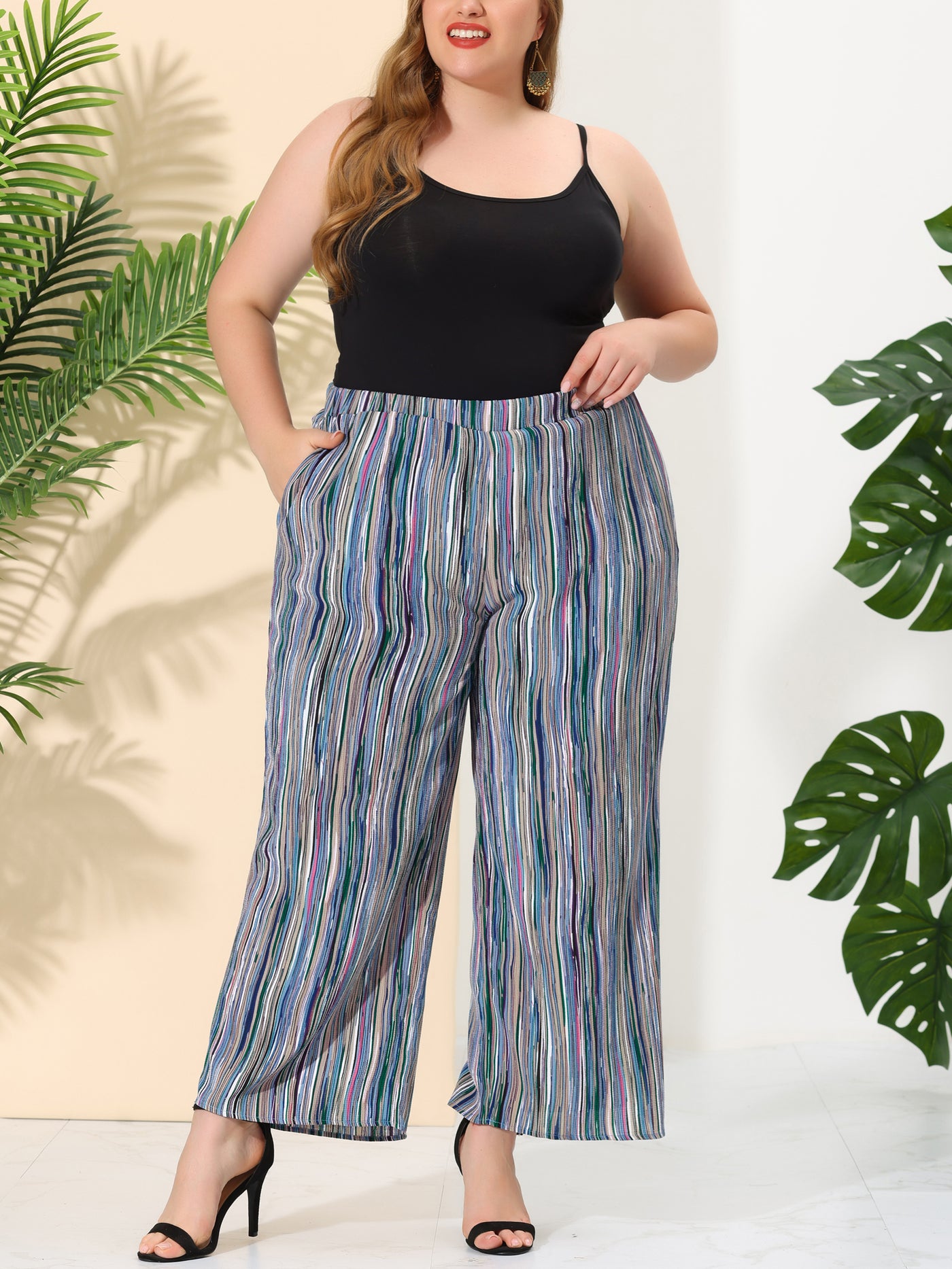 Bublédon Loose Fit Woven Spring Summer Palazzo Pants
