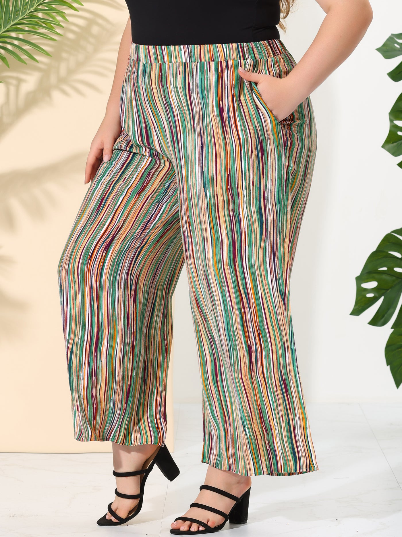 Bublédon Loose Fit Woven Spring Summer Palazzo Pants