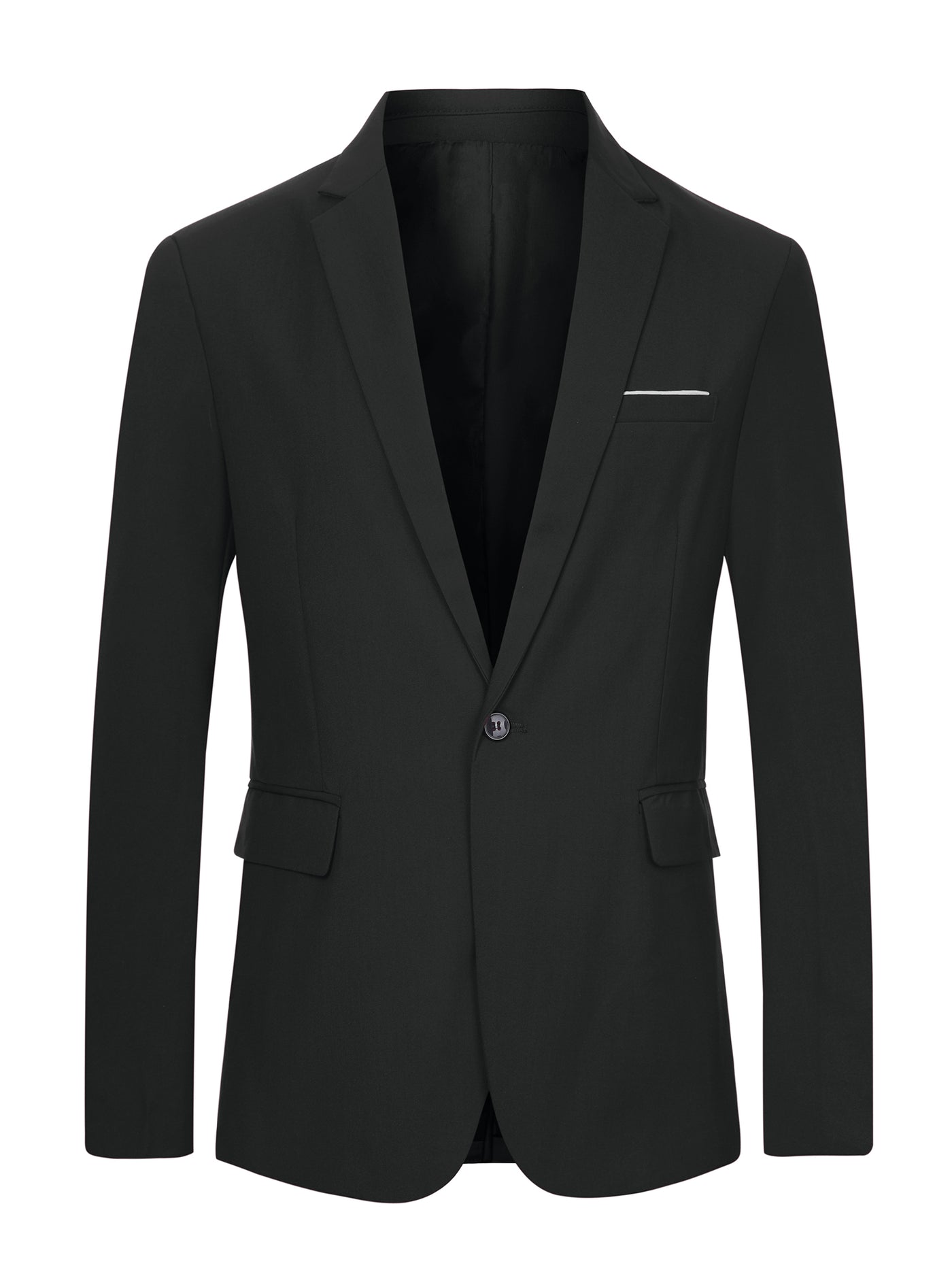 Bublédon Men's Business Blazer Notch Lapel One Button Slim Fit Solid Sport Coat