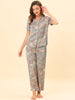 Straight Line Satin Piping Palazzo Pants