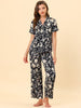 Straight Line Satin Piping Palazzo Pants