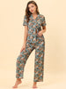 Straight Line Satin Piping Palazzo Pants