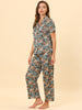 Straight Line Satin Piping Palazzo Pants