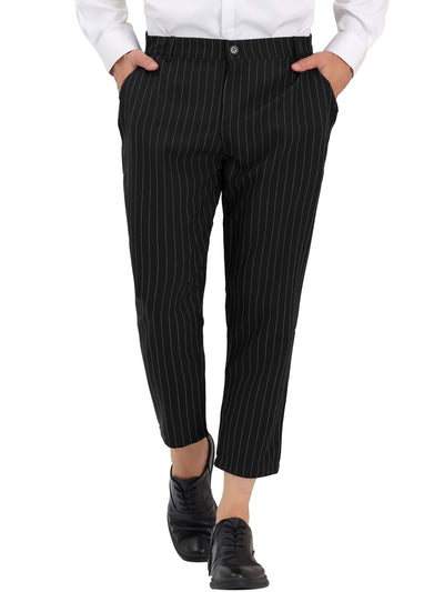 Chic Smart Casual Loose Vertical Striped Ankle Pants