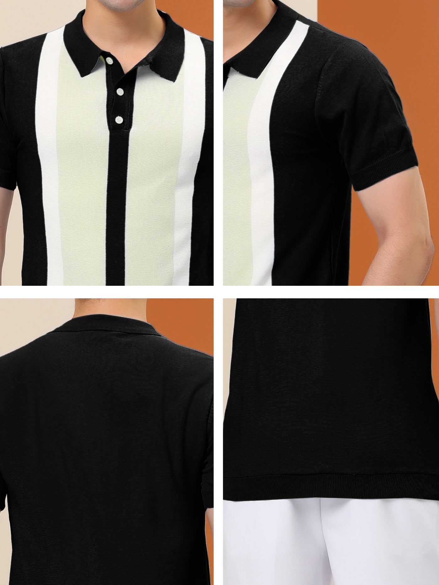 Bublédon Color Block Cotton Short Sleeve Golf Polo T-shirts