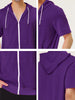 Lightweight Solid Color Zip Up Short Sleeve Hoodies