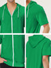 Lightweight Solid Color Zip Up Short Sleeve Hoodies