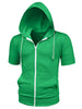 Lightweight Solid Color Zip Up Short Sleeve Hoodies
