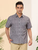 Summer Stripe Printed Short Sleeve Button Shirts