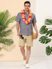 Summer Stripe Printed Short Sleeve Button Shirts