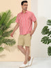 Summer Stripe Printed Short Sleeve Button Shirts