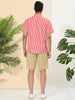 Summer Stripe Printed Short Sleeve Button Shirts