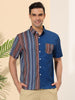 Casual Summer Button Cotton Patchwork Print Shirt