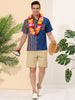 Casual Summer Button Cotton Patchwork Print Shirt