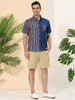 Casual Summer Button Cotton Patchwork Print Shirt