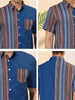 Casual Summer Button Cotton Patchwork Print Shirt