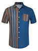 Casual Summer Button Cotton Patchwork Print Shirt