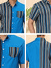 Casual Summer Button Cotton Patchwork Print Shirt