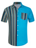 Casual Summer Button Cotton Patchwork Print Shirt