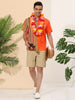 Casual Summer Button Cotton Patchwork Print Shirt