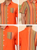 Casual Summer Button Cotton Patchwork Print Shirt