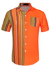 Casual Summer Button Cotton Patchwork Print Shirt