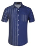 Casual Summer Button Cotton Patchwork Print Shirt