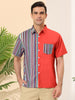Casual Summer Button Cotton Patchwork Print Shirt
