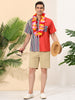 Casual Summer Button Cotton Patchwork Print Shirt