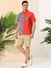 Casual Summer Button Cotton Patchwork Print Shirt