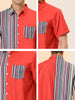 Casual Summer Button Cotton Patchwork Print Shirt