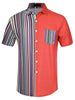 Casual Summer Button Cotton Patchwork Print Shirt