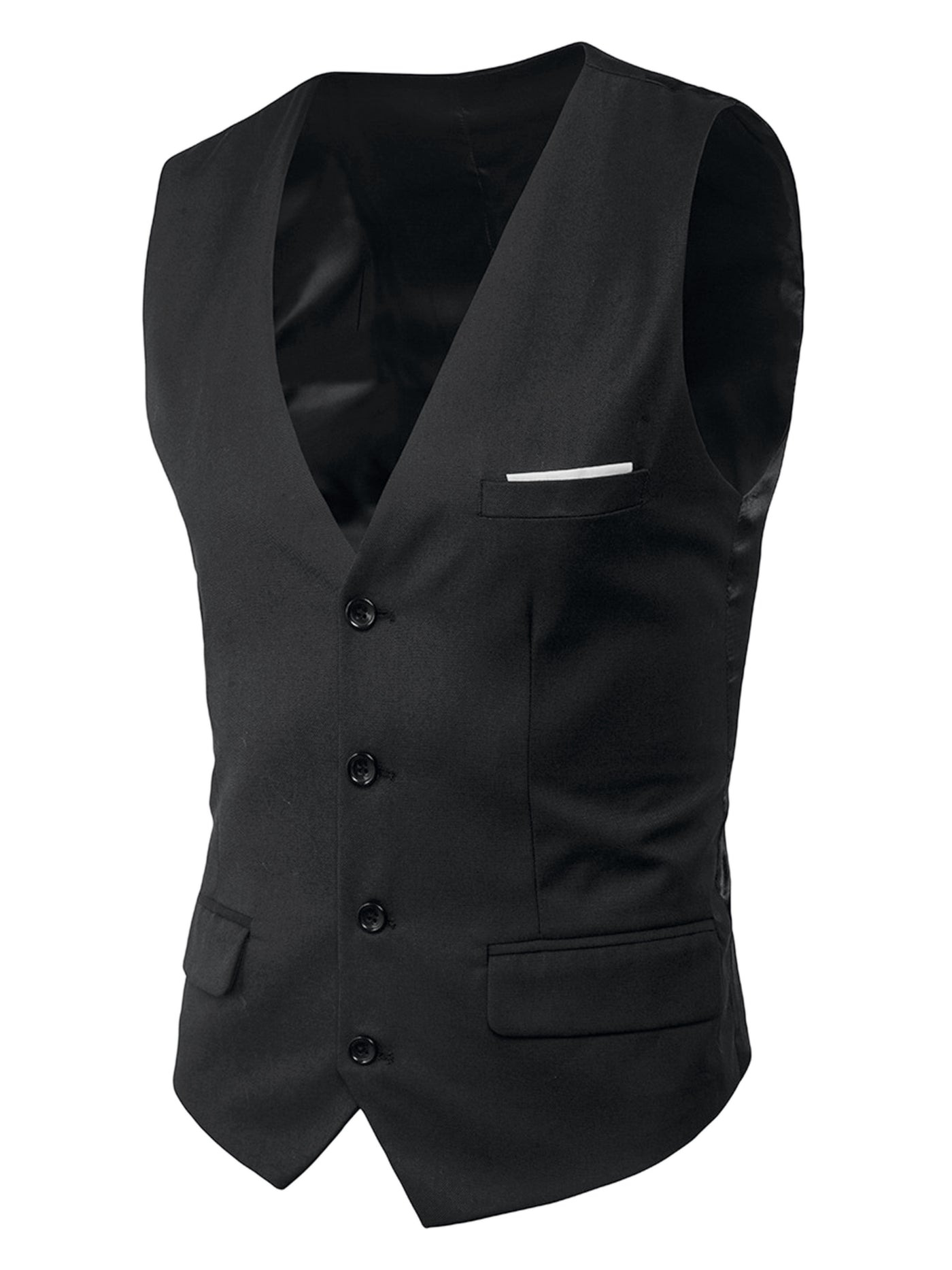 Bublédon Men's Dress Waistcoat Slim Fit Button Down Sleeveless Formal Suit Vest