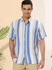 Summer Button Short Sleeve Colorful Striped Shirt