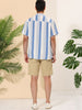 Summer Button Short Sleeve Colorful Striped Shirt
