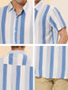 Summer Button Short Sleeve Colorful Striped Shirt