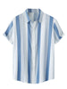 Summer Button Short Sleeve Colorful Striped Shirt
