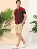 Linen Short Sleeve Button Color Block Henley Shirts