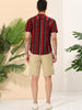 Linen Short Sleeve Button Color Block Henley Shirts