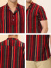 Linen Short Sleeve Button Color Block Henley Shirts