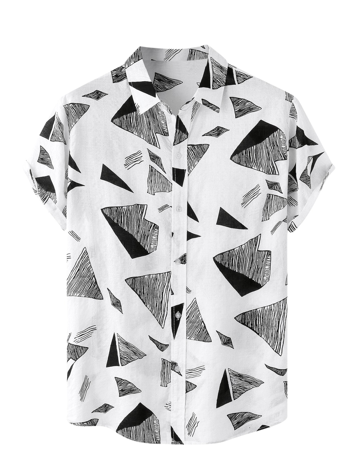 Bublédon Geometric Shirt Button Up Short Sleeves Casual Summer Shirts